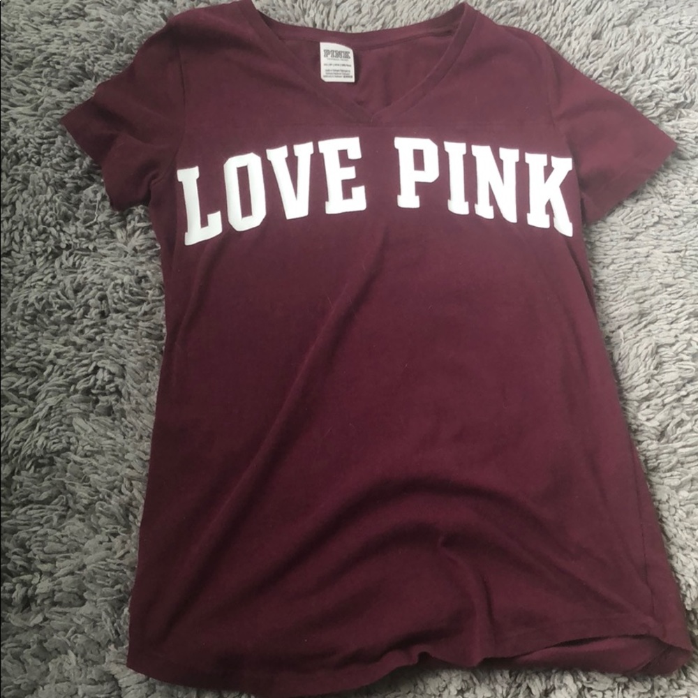 vs pink short sleeve tee